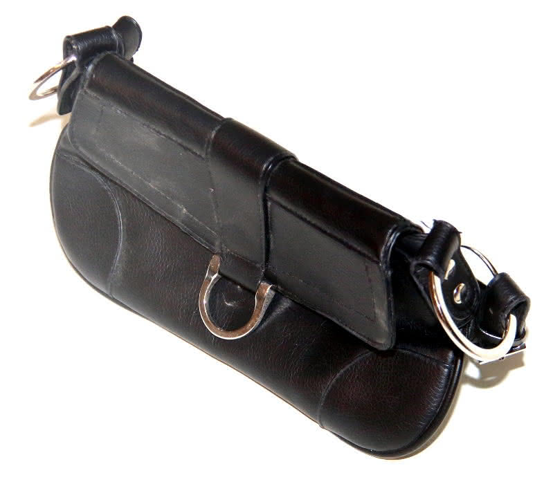 schwarze Leder Handtasche